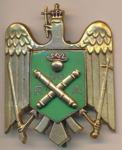 Знак 30-го артиллерийского Кишинёвского полка.