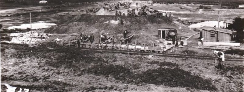 Строительство «автобана» Москва-Минск. 1940 г.
