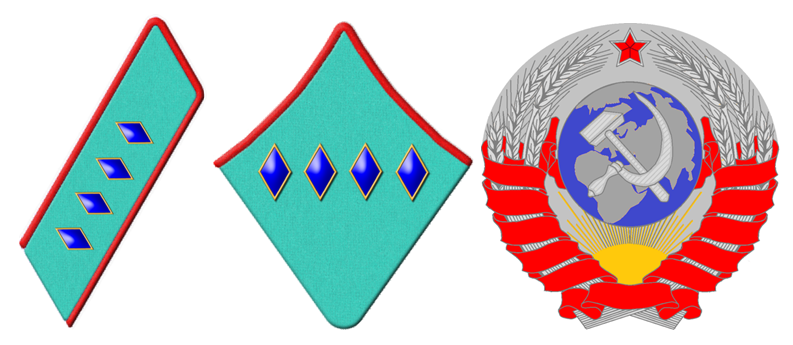 Петлица на гимнастерку (френч), шинель и нарукавный знак Директора милиции.