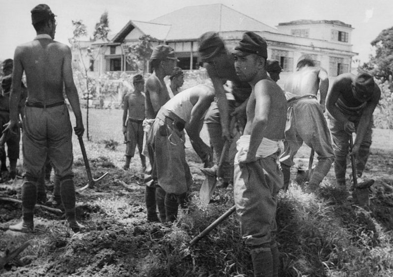 Японские военнопленные на работах в Сингапуре. 1945 г.