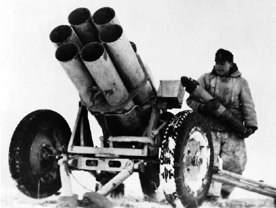 Шестиствольный миномет 15-cm Nebelwerfer 41 позиции. 1941 г.