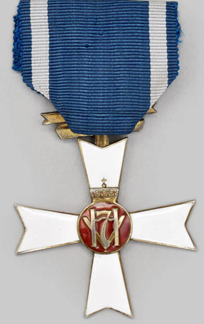 Орденская планка, аверс и реверс Креста свободы Хокона VII.