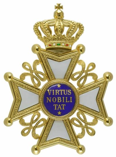 Рисунок орденской планки, знак и звезда Командора ордена Нидерландского льва.
