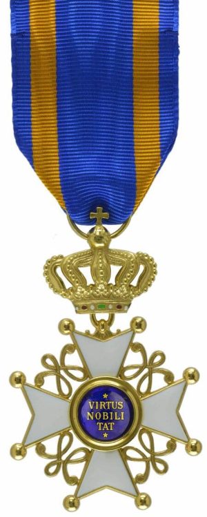 Рисунок орденской планки и знак Рыцаря ордена Нидерландского льва.