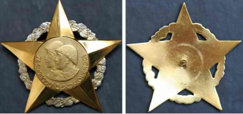 Орденская планка, аверс, реверс и золотая звезда ордена «За Свободу».