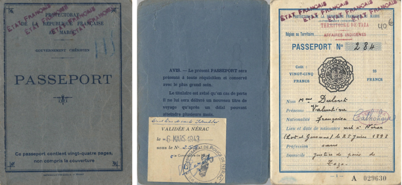 Паспорт французского правительства Виши.