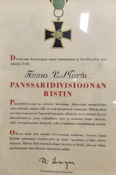 Грамота о награждении крестом 1-й бригады.