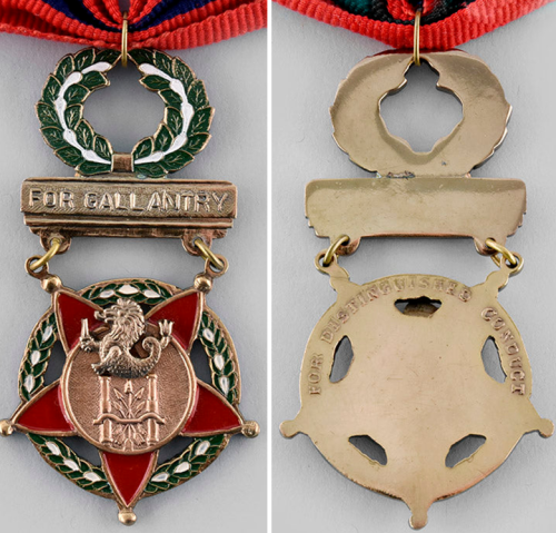 Аверс и реверс медали «Звезда выдающегося поведения».