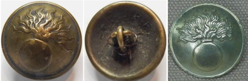 Пуговицы пехотинцев-гренадеров, 21 и 23 мм.