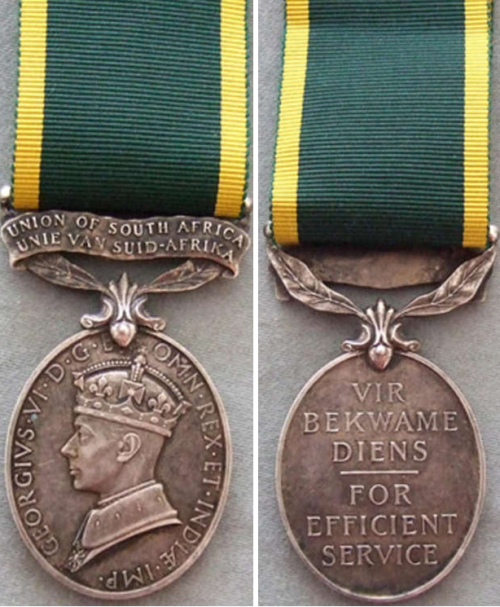 Орденская планка, аверс и реверс медали за выслугу лет.