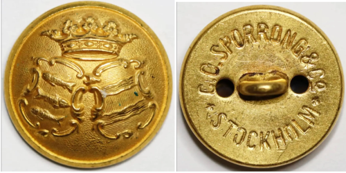 Пуговица полка Вестерноррланд шведской армии.