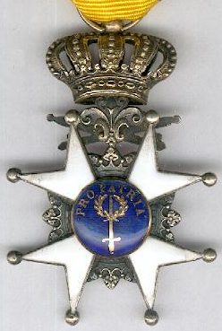 Орденская планка, аверс и реверс знака Рыцаря Ордена Меча.