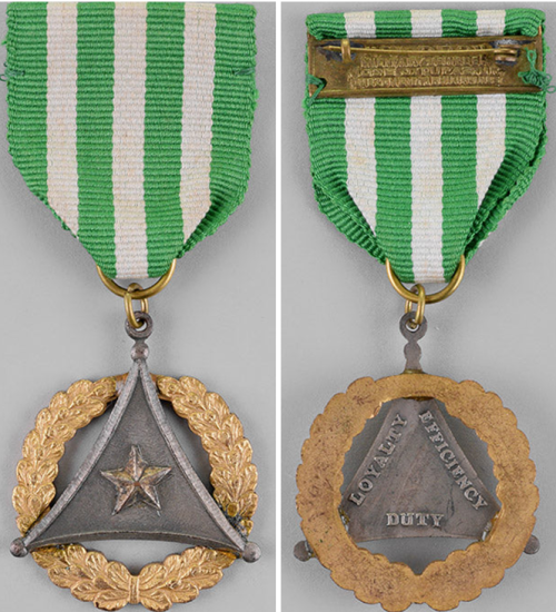 Орденская планка, аверс и реверс медали «За военные заслуги».