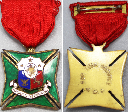 Орденская планка, аверс и реверс медали «За выслугу лет». 10 лет службы.