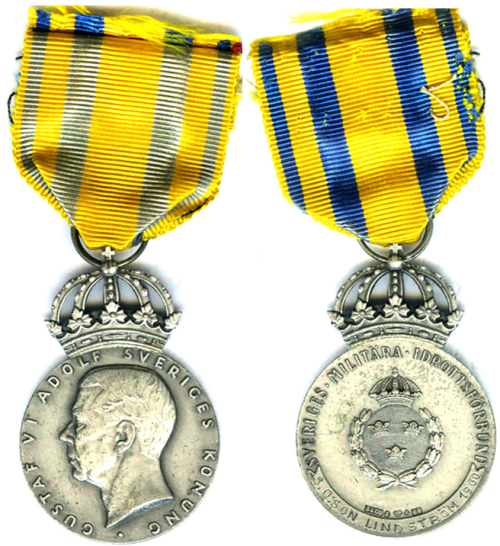 Аверс и реверс медали Шведской ассоциации военного спорта.