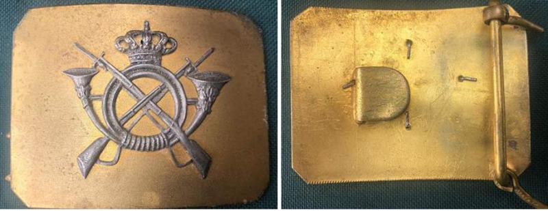 Кожаный и парадный ремни с пряжкой испанской пехоты.