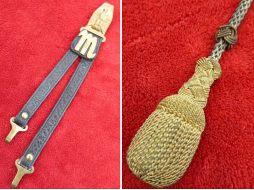 Кожаный подвес и темляк под кортик старшего фашистского офицера.