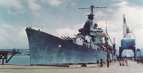 Линкор «Minneapolis» в Перл-Харборе. 1943 г.
