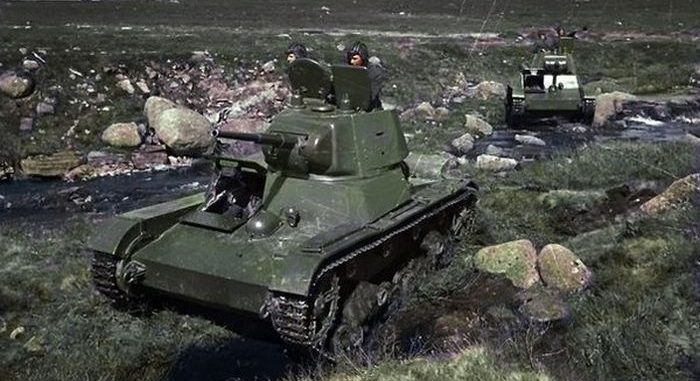 Танки Т-26 на полуострове Рыбачий. 1941 г.
