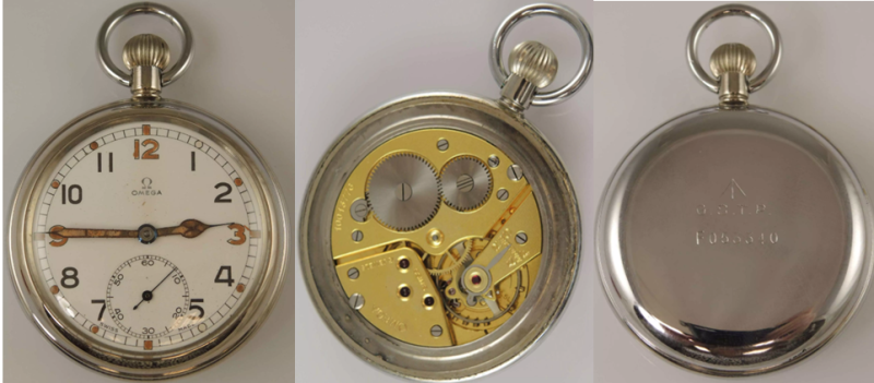 Карманные часы Omega с клеймом GSTP.