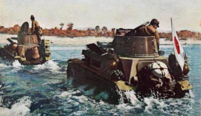 Танкетки во время вторжения в Южную Шаньги. Китай 1941 г.