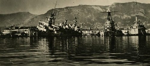 Затопленные корабли в Тулоне. 27 ноября 1942 г.