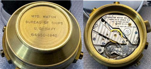 Корабельный хронометр Hamilton с контейнером.