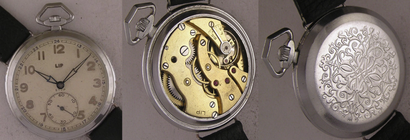 Наручные часы компании LIP с функцией остановки.