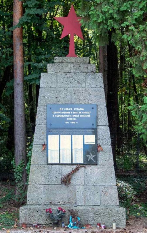 Берндорф. Братские и индивидуальные могилы на советском воинском захоронении.