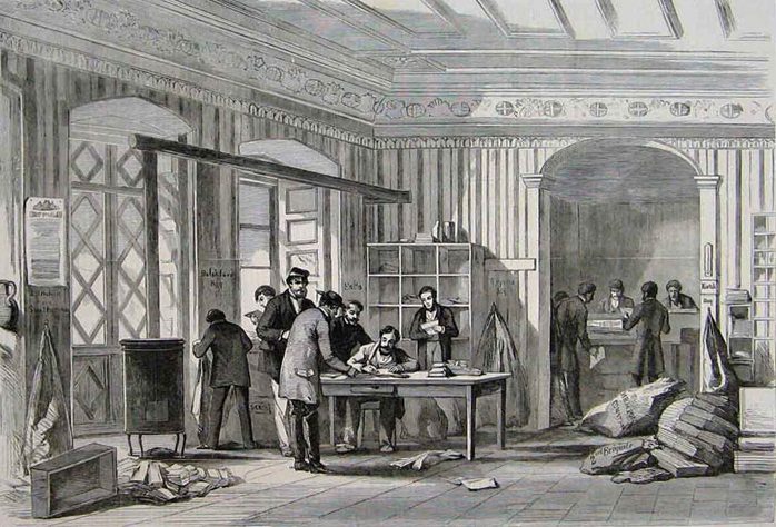 Почтовое отделение Британской армии. Константинополь, Крымчукая война, 1855 г.