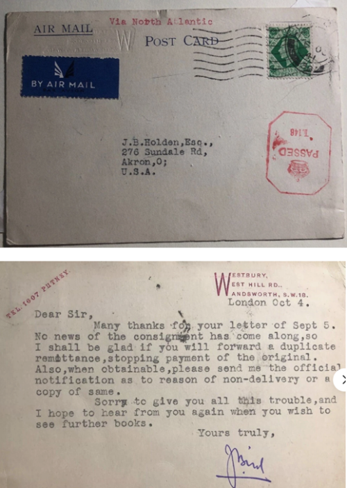 Карточка авиаписьма.