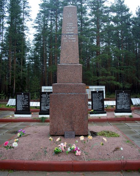 Памятник и надгробная плита на братской могиле в поселке Новая Малукса Кировского района Ленинградской области.